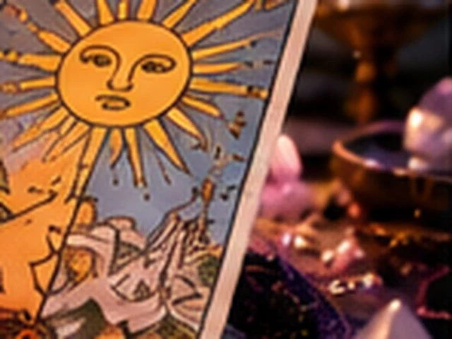 Redaktionelles Ratgeber-Key-Visual mit Tarotkarte und Kerzenlicht in ruhiger Ritualatmosphäre.